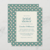 予算アールデコ幾何学的ティール（緑がかった色）ピンクブライダルシャワー (正面/裏面)
