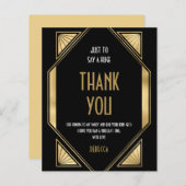 予算アールデコ70th誕生日金ゴールドブラックサンキュー (正面/裏面)