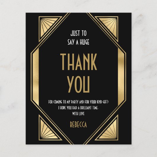 予算アールデコ70th誕生日金ゴールドブラックサンキュー (正面)