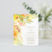 予算イエローフローラ水彩結婚式の招待 (スタンド正面)