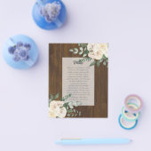 予算イベント詳細 付属品 - 白いバラ チラシ (シングル)