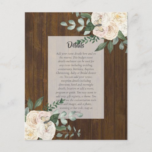 予算イベント詳細 付属品 - 白いバラ チラシ (正面)