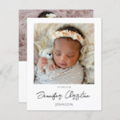 予算インスタント2枚の写真誕生のお知らせ4 (正面/裏面)