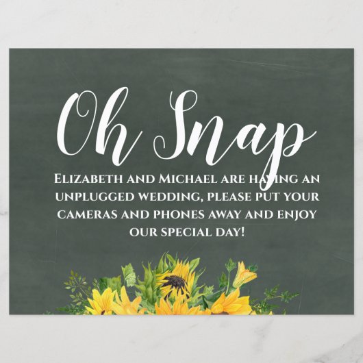 予算ウェディング アンプラグド オー スナップ チョーク ひまわり (正面)