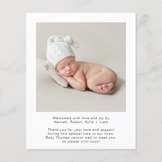 予算ウェルカムフォト誕生のお知らせ (裏面)