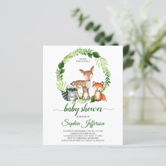 予算ウッドランド動物の赤ちゃんシャワー探索 (スタンド正面)