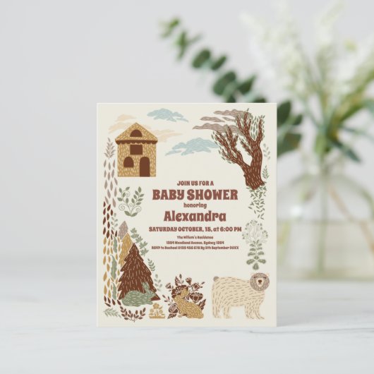 予算ウッドランド動物の赤ちゃんシャワー (スタンド正面)