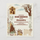 予算ウッドランド動物の赤ちゃんシャワー (正面)