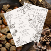 予算ウッドランド動物の赤ちゃんシャワー ポストカード