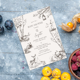 予算ウッドランド動物の赤ちゃんシャワー ポストカード