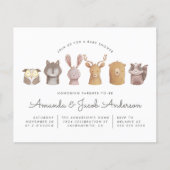 予算ウッドランド動物をテーマにした赤ちゃんシャワー (正面)