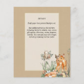 予算ウッドランド動物男の赤ちゃんガールシャワーINVs (裏面)