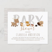 予算ウッドランド動物男女兼用の赤ちゃんシャワー (正面/裏面)