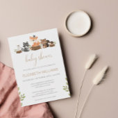 予算ウッドランド動物男女兼用の赤ちゃんシャワー 招待状