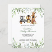 予算ウッドランド動物緑の赤ちゃんシャワー (正面/裏面)