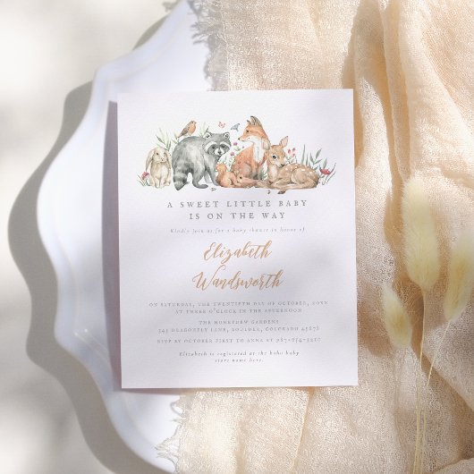 予算ウッドランド森林動物ヴィンテージ赤ちゃんシャワー