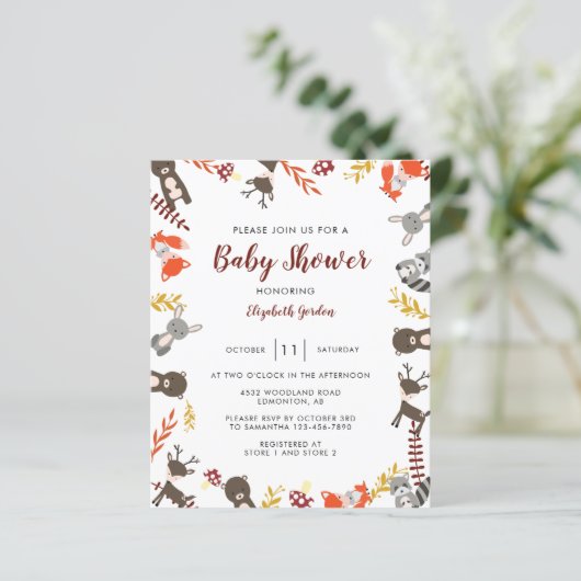 予算ウッドランド赤ちゃんシャワーかわいい森ニュートラル (スタンド正面)
