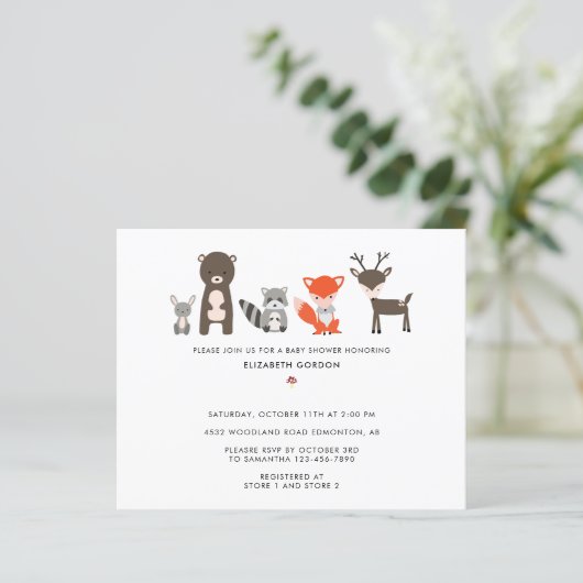 予算ウッドランド赤ちゃんシャワー森林動物かわいい (スタンド正面)