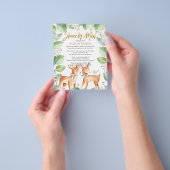 予算ウッドランド鹿フローラベビーシャワーbyメール チラシ (手)