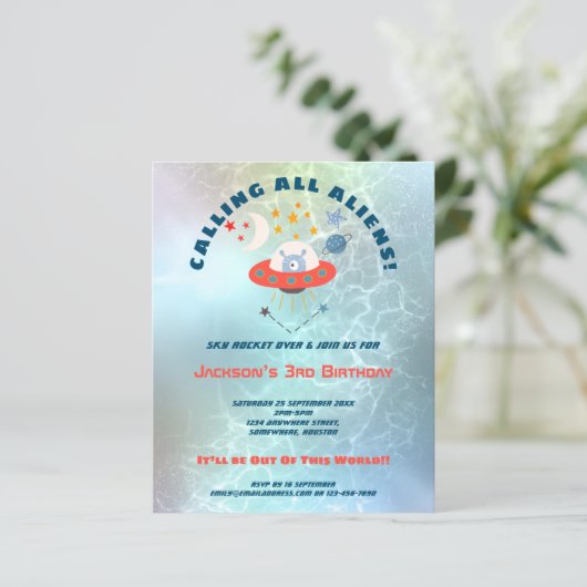 予算エイリアン3rd誕生日パーティの招待状 (スタンド正面)