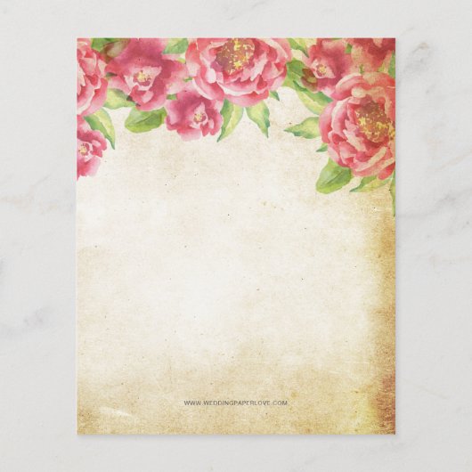 予算エッフェルタワーブライダルシャワー招待 (裏面)