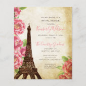 予算エッフェルタワーブライダルシャワー招待 (正面)