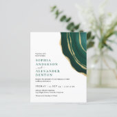 予算エメラルドグリーン写真QRコード結婚式の招待 (スタンド正面)