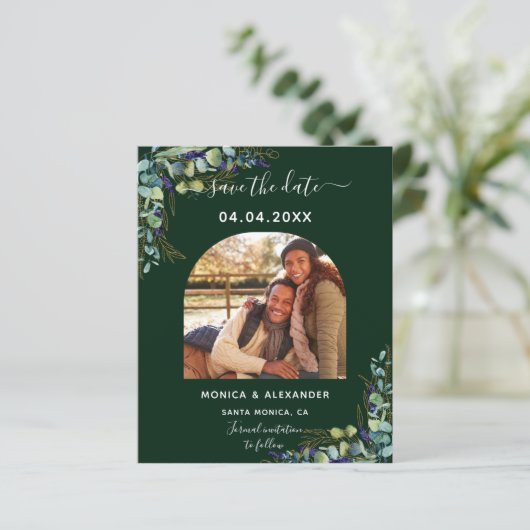 予算エメラルド写真qrコード結婚式日付を保存 (スタンド正面)