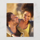 予算エメラルド金ゴールドスクリプトフォトウェディング招待 (裏面)