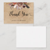 予算エレガントなウェディングスモールフローラありがとう ノートカード (正面/裏面)