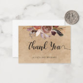予算エレガントなウェディングスモールフローラありがとう ノートカード (正面/裏面インサイチュ)