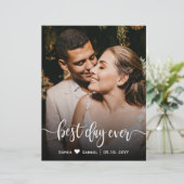 予算エレガントなウェディングフォトサンキューカード (スタンド正面)