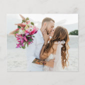 予算エレガントな結婚式ありがとうフォトカード (裏面)