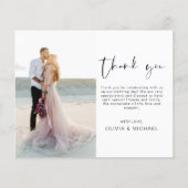 予算エレガントな結婚式ありがとうフォトカード (正面)