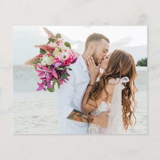 予算エレガントな結婚式ありがとうフォトカード (裏面)