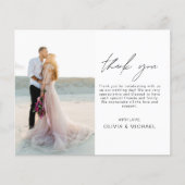 予算エレガントな結婚式ありがとうフォトカード (正面)