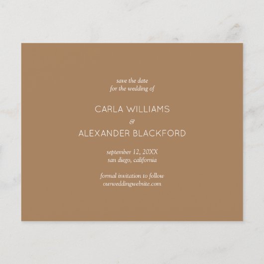 予算エレガントな結婚式の写真日付を保存 (裏面)