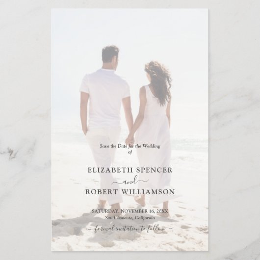 予算エレガントな結婚式の写真日付を保存 チラシ (正面)