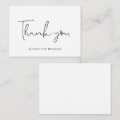予算エレガントな結婚式の小さいありがとう ノートカード (正面/裏面)