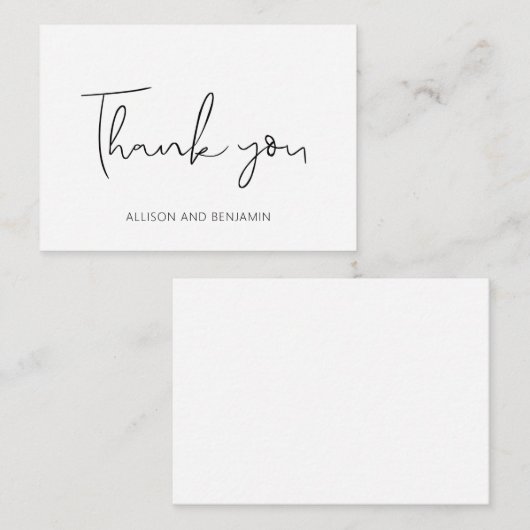 予算エレガントな結婚式の小さいありがとう ノートカード (正面/裏面)