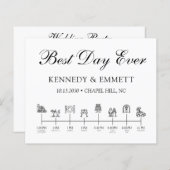 予算エレガントな結婚式の日タイムラインプログラム (正面/裏面)