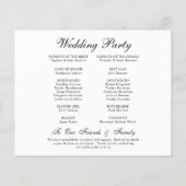 予算エレガントな結婚式の日タイムラインプログラム (裏面)