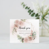 予算エレガントな結婚式サンキューカード。 (スタンド正面)