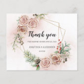 予算エレガントな結婚式サンキューカード。 (正面)