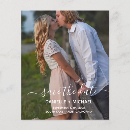 予算エレガントのシンプル写真付きで日付を保存 (正面)