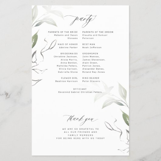 予算エレガントの緑離れの結婚計画 チラシ (裏面)