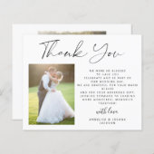 予算エレガントスクリプト2枚の結婚写真感謝していのあなた (正面/裏面)