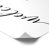 予算エレガントスクリプ結婚トのウェルカムサイン ポスター (角)