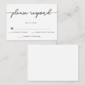 予算エレガントスクリプ結婚トの応答RSVPカード ノートカード (正面/裏面)