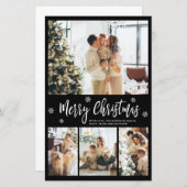 予算エレガントタイポグラフィコラージュクリスマス紙 (正面/裏面)